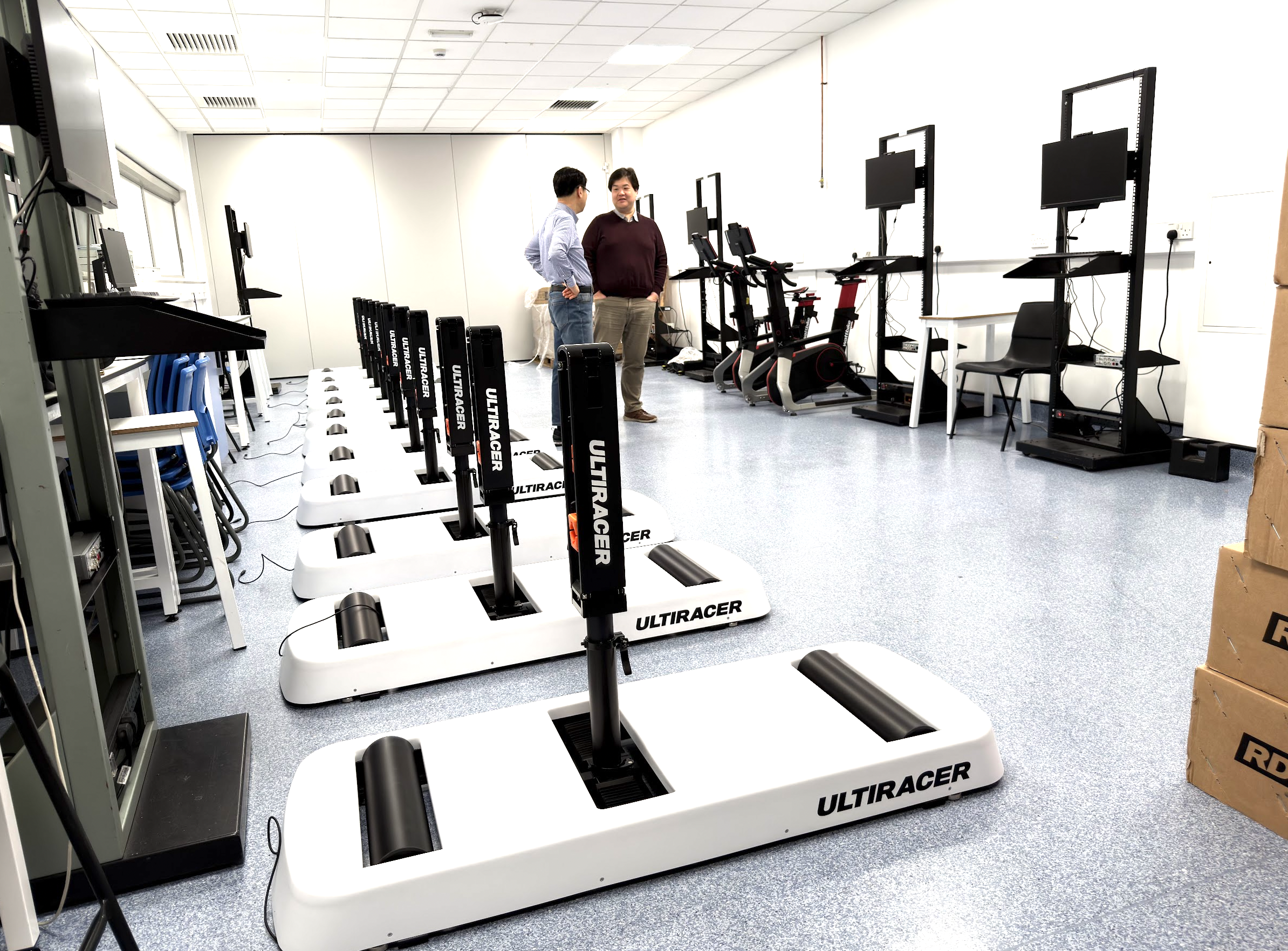 Ultiracer trainers deployed at the SportEx building, University of Birmingham