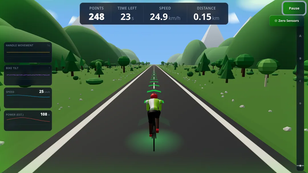 Perfect Racer, Balance and steadiness, scored